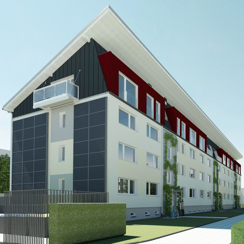 Modell zur Außenansicht des energieautarken Wohnhauses in Aschersleben