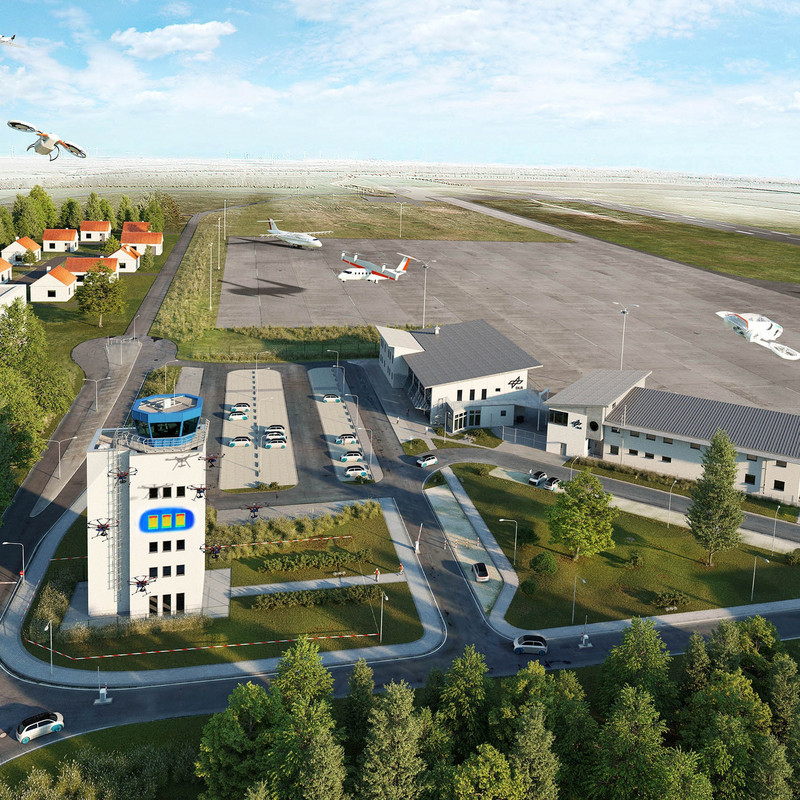 Das Bild zeigt einen Teil vom Drohnenflughafen.